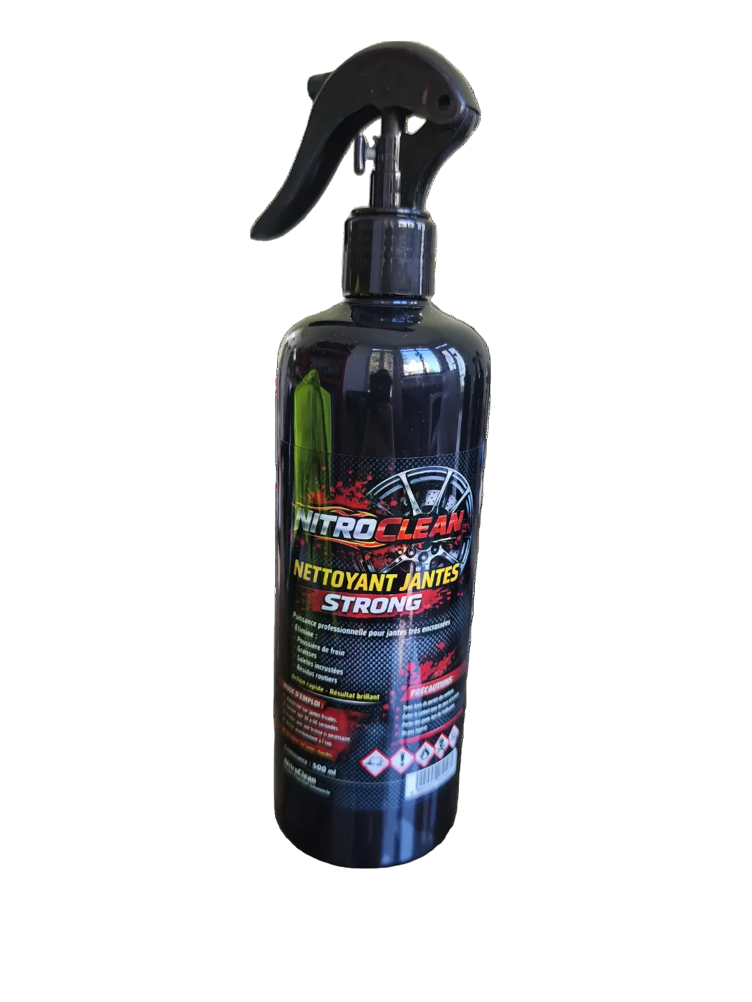 Nettoyant Jantes NitroClean STRONG 500ml – Décontaminant Ferreux Effet Rouge, Nettoyage Puissant