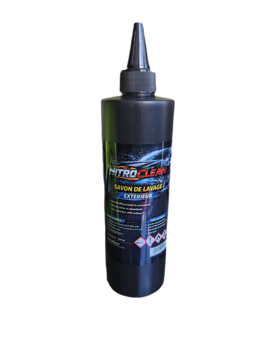 Shampoing Auto NitroClean 500ml – Lavage Carrosserie, Mousse Active, Finition Brillante
